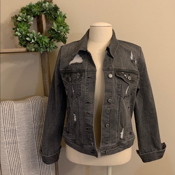 Risen Jeans Jackets & Blazers - Risen ash black distressed denim jacket